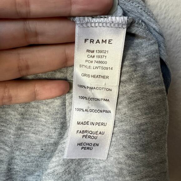 Frame Le Mid Rise Vneck Tank Top in Gris Heather Size XS - Picture 5 of 6